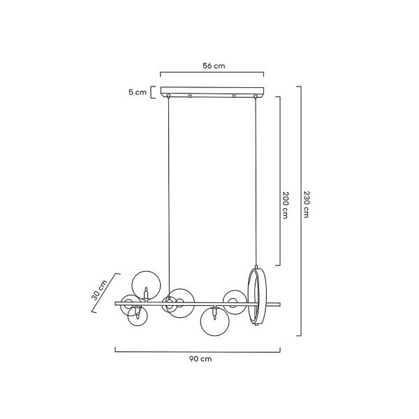 Lampa wisząca ALURE LINE 90 czarna - Moosee